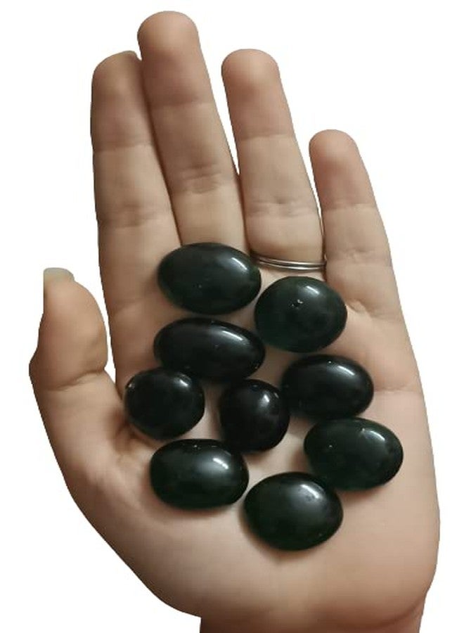 PARAKH Dark Green Flat Round Glass Marble Pebbles for Vase Fillers, Glass Gems Stone, Aquarium Fish Tank, Party Decoration (60 Pcs) - Image 2